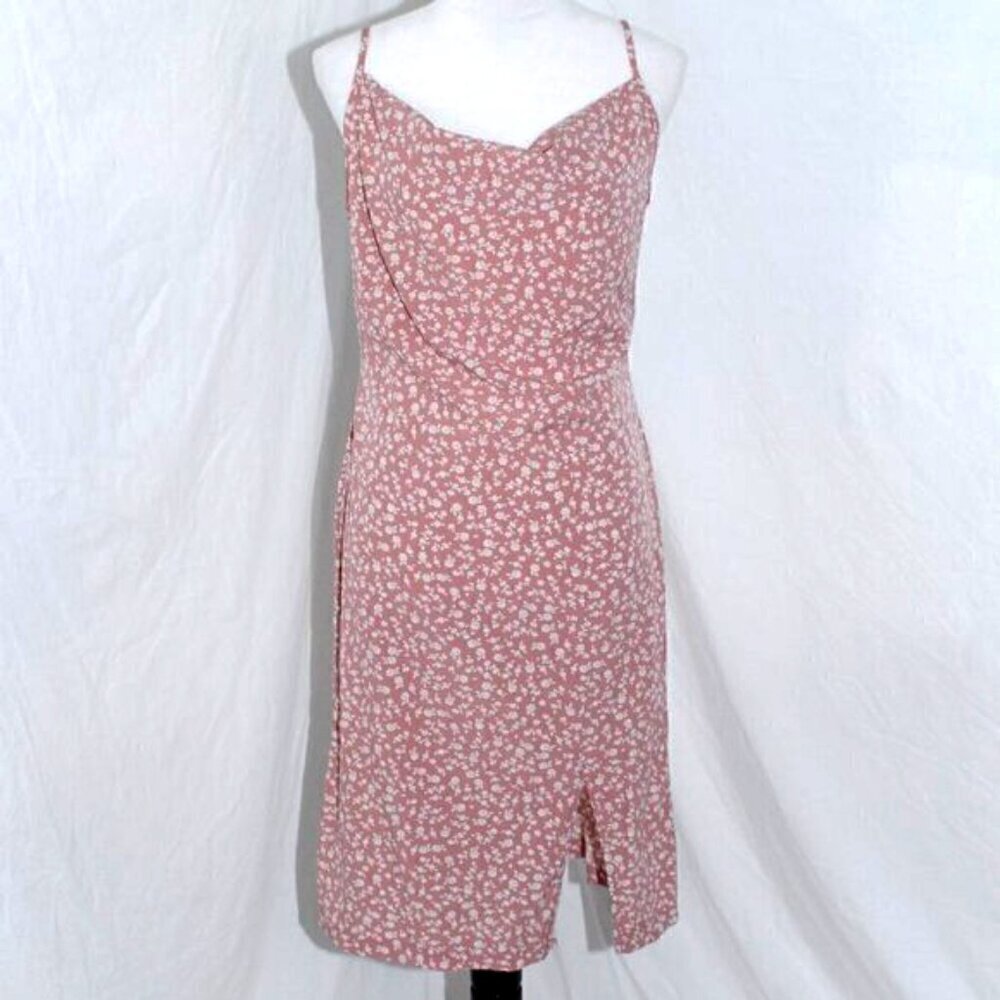 Country Floral Mini Dress Shein Womens Large  Pink White